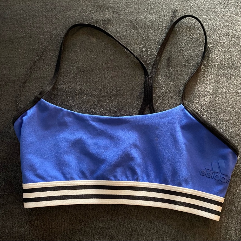 XS periwinkle blue ADIDAS crossback sports bra